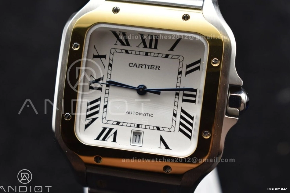 YG SS Bracelet Contemporary 1:1 de YG MIYOTA 1053 Best 40mm BVF on Cartier Santos Edition SS V 9015 White Dial SmartLinks 0509